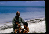 Goble Collection, No. 38 Unidentified Man And Two Kids At The Beach 